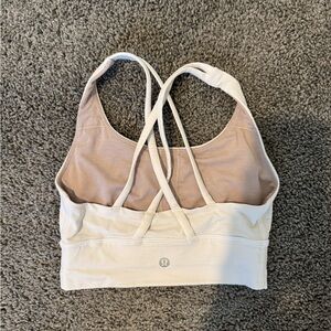 Lululemon Athletica Cream Sports Bra with Strappy Back